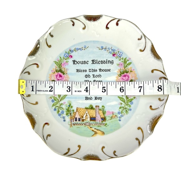 Vintage House Blessing Wall Decor Plate with 18K Gold Trim - Picture 4 of 5